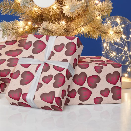 Chocolade bedekte harten cadeaupapier (Feestdagen)