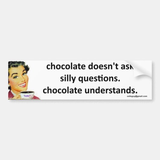chocolade begrijpt bumpersticker (Voorkant)