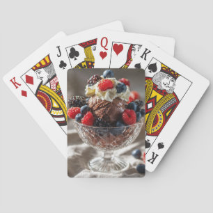 Chocolade Bes Dessert Foto Ontwerp Pokerkaarten