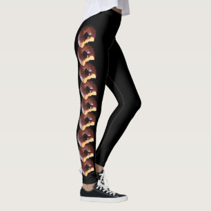 Chocolade Bevroeide gele kachel Donut met bite out Leggings