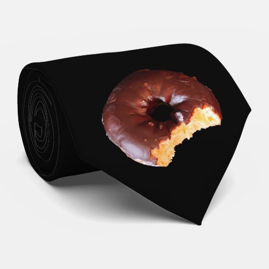 Chocolade Bevroeide gele kachel Donut met bite-out Stropdas (Opgerold)