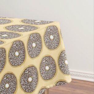 Chocolade, bevroren Coconut Glazed Cake Donut Tafelkleed