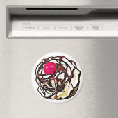 Chocolade, bevroren met Cherry Cupcake Top Magnet Magneet (Insitu (Vaatwasser))