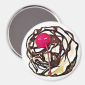 Chocolade, bevroren met Cherry Cupcake Top Magnet Magneet (Voorkant / Achterkant)