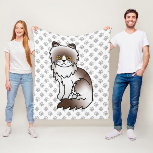 Chocolade Bi-Kleur Perzische Mopshond Cute Cartoon Fleece Deken