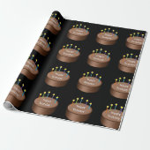 Chocolade Birthday Cake Candles Cadeaupapier (Uitgerold)