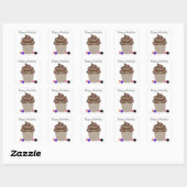 Chocolade Birthday Cupcake Vierkante Sticker (Vel)