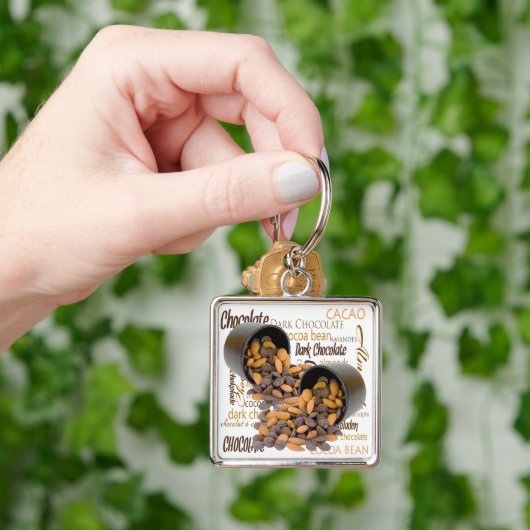 Chocolade Bits en Almonds Close-up foto Sleutelhanger (Hand)