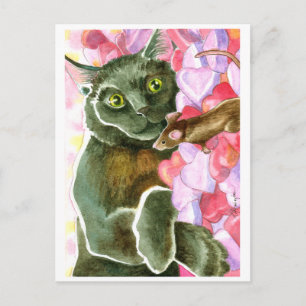 Chocolade Black Cat, Valentijn Hearts Feestdagenkaart