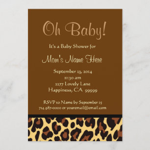 Chocolade Black Gold Leopard Baby shower Kaart