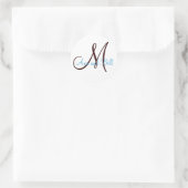 Chocolade Blauwgroen Bruiloft Monogram Namen Stick Ronde Sticker (Tas)