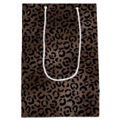 Chocolade Brown Black leopard Print Medium Cadeauzakje (Achterkant)