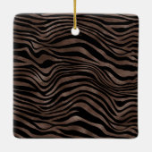 Chocolade Brown Black Zebra Print Keramisch Ornament (Achterkant)