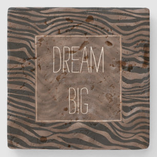 Chocolade Brown Black Zebra Print Stenen Onderzetter