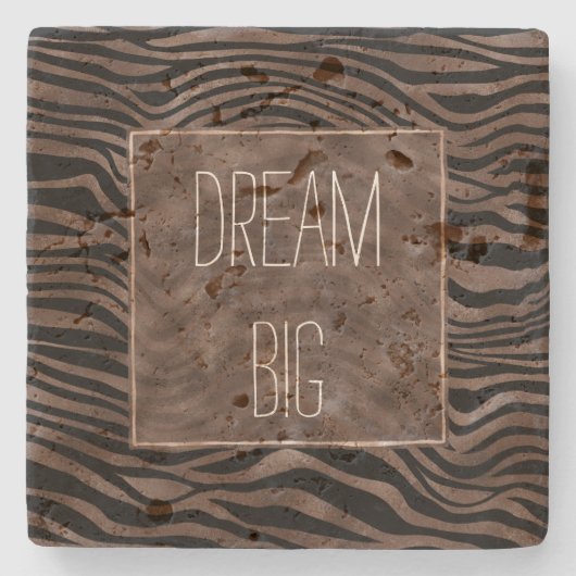 Chocolade Brown Black Zebra Print Stenen Onderzetter (Voorkant)