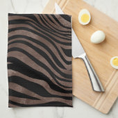 Chocolade Brown Black Zebra Print      Theedoek (Quarter Fold)