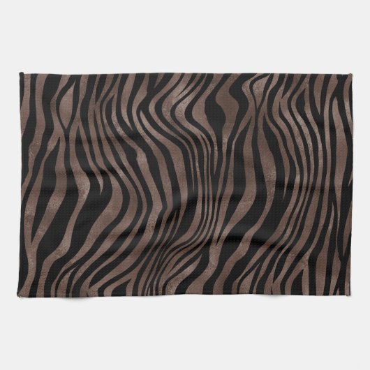 Chocolade Brown Black Zebra Print      Theedoek (Horizontaal)