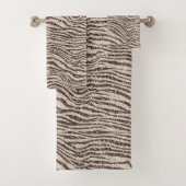 Chocolade Brown Cream Blush Zebra Glitter    Bad Handdoek (Insitu)