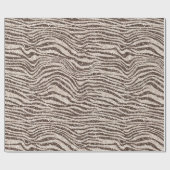 Chocolade Brown Cream Blush Zebra Glitter Cadeaupapier (Vlak)