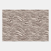 Chocolade Brown Cream Blush Zebra Glitter Inpakpapier Vel (Voorkant 3)