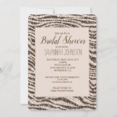 Chocolade Brown Cream Blush Zebra Glitter Kaart (Voorkant)