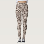 Chocolade Brown Cream Blush Zebra Glitter       Leggings (Voorkant)