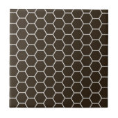 Chocolade Brown Geometric Hexagon Pattern Tegeltje (Voorkant)