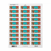 Chocolade Brown kleurrijke quilt Patchwork Block A Etiket (Full Sheet)