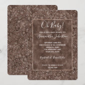 Chocolade Brown-luipaard Glitter Kaart (Voorkant / Achterkant)