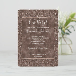 Chocolade Brown-luipaard Glitter Kaart