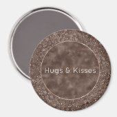 Chocolade Brown-luipaard Glitter Magneet (Voorkant / Achterkant)