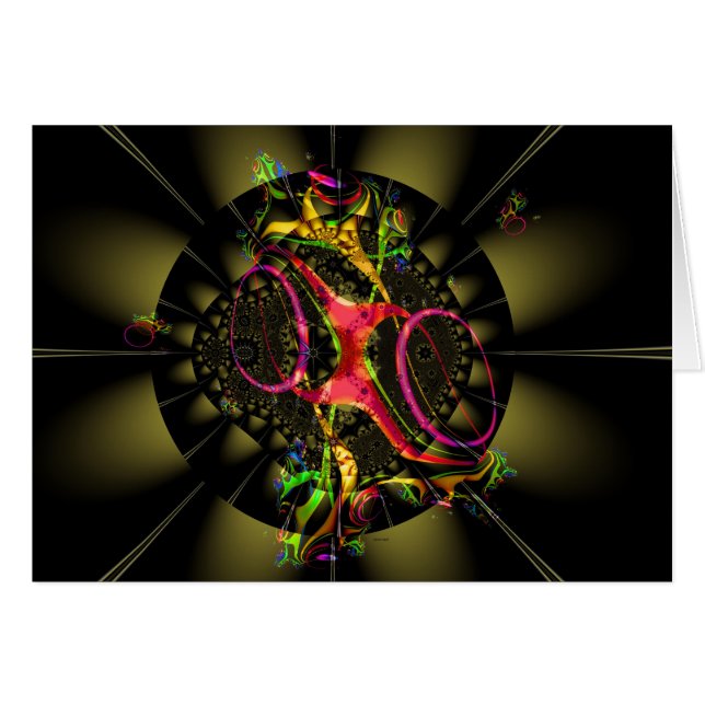 Chocolade Brown met Rainbow Fractal Art Design (Voorkant Horizontaal)