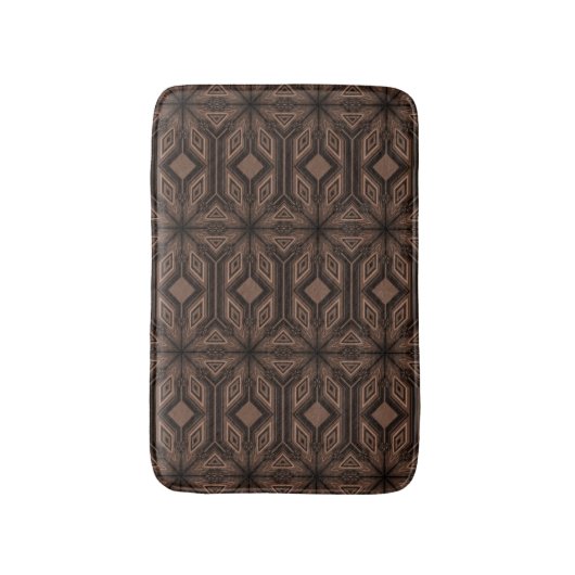 Chocolade Brown Mosaic Foam Bath Mat (Voorkant Verticaal)