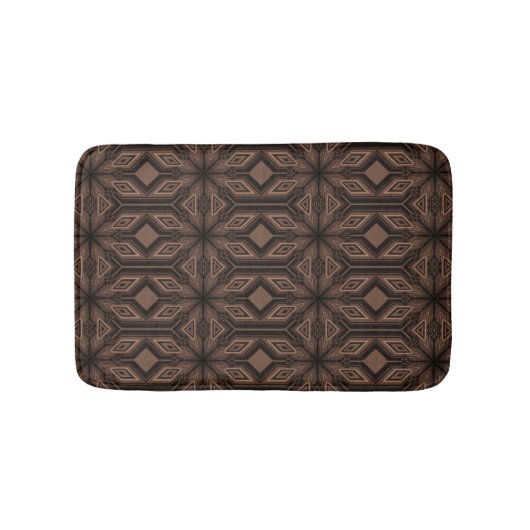 Chocolade Brown Mosaic Foam Bath Mat (Voorkant)