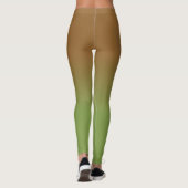 Chocolade Brown Olive Green Ombre Leggings (Achterkant)