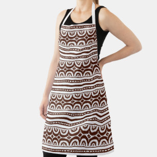 Chocolade Brown White - tribaal patroon Afrikaans Schort