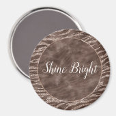 Chocolade Brown Zebra Glitter Peach Lijst Magneet (Voorkant / Achterkant)