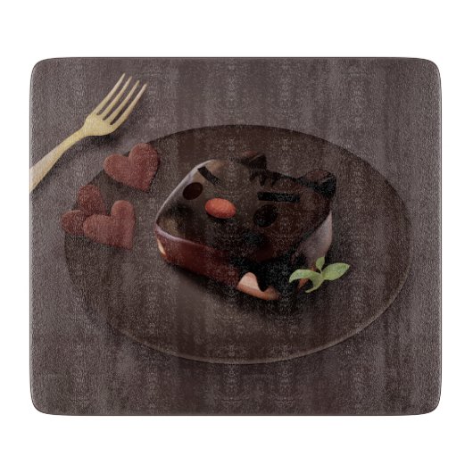 Chocolade Brownie Illustratie Snijplank (Voorkant)