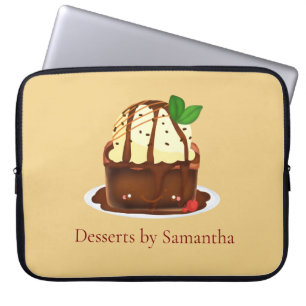 Chocolade brownie met vanille ijs laptop sleeve