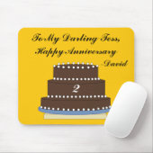 Chocolade bruiloft Jubileum taart Muismat (Met muis)