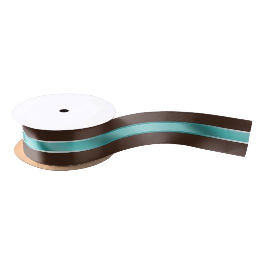 Chocolade Bruin en Turquoise Stripe ID593 Lint (Spoel)