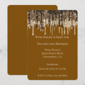 Chocolade Bruin IJs Glitter Druppels Verjaardag Kaart (Voorkant / Achterkant)