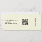 Chocolade Bruin, Salie Groen & Beige Ticket Bruilo Kaart (Achterkant)