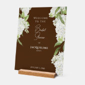 Chocolade Bruin Witte Hydrangeas Douche Welkom Acryl Bord (Hoek)