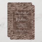 Chocolade Bruin Zebra Glitter Kaart (Voorkant / Achterkant)