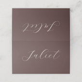 Chocolade Bruine Boho Huwelijk Script Naam (Buitenkant ongevouwen)