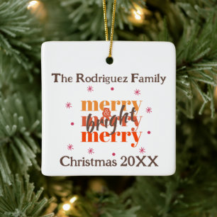 Chocolade Bruine Boho Vrolijke & Lichte Kerstmis Keramisch Ornament
