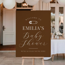 Chocolade Bruine Chic Baby Shower Welkom Bord