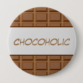 Chocolade-bruine chocoladeklaver, gevlekt ronde button 4,0 cm (Voorkant)