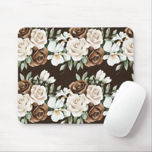 Chocolade Bruine Crème Bloemen Muismat